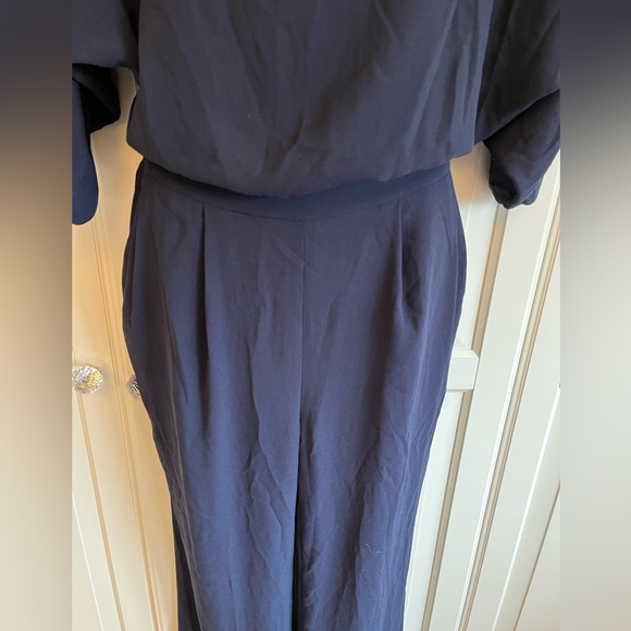 Diane von Furstenberg 'Lucy' Blouson
Jumpsuit Navy Blue Size 4, Wide Leg Flowy - Picture 8 of 17